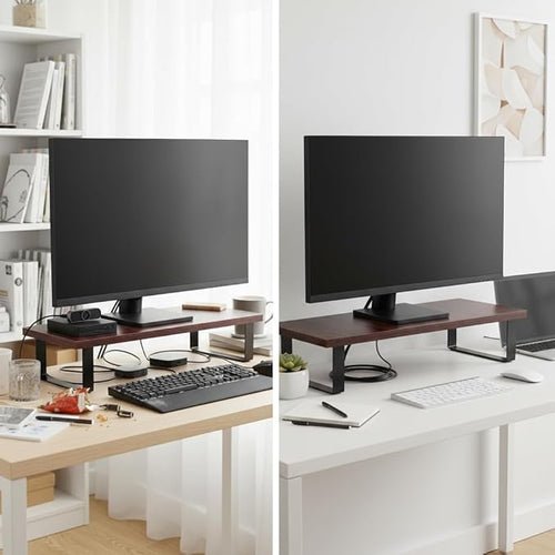 Minimalist Wooden Monitor Stand — Ergonomic Desk Riser
