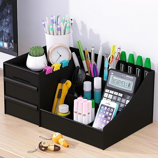 Minimalist Desk Organizer Set — Pen Holder + Tray + Phone Stand