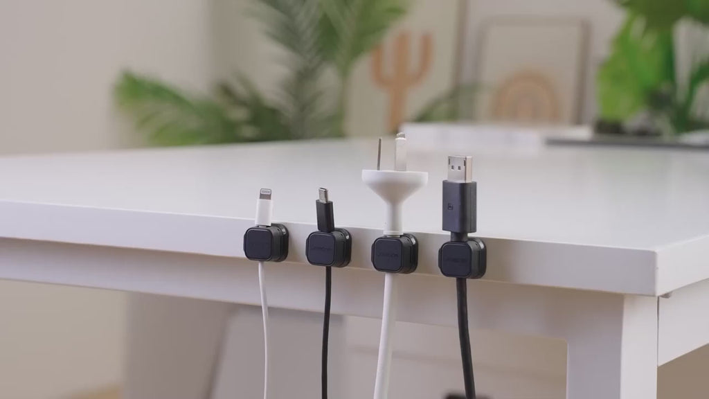 Magnetic Cable Organizer Clips — Pack of 6