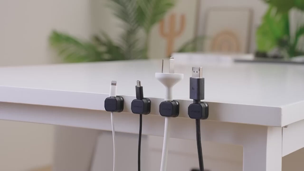 Magnetic Cable Organizer Clips — Pack of 6