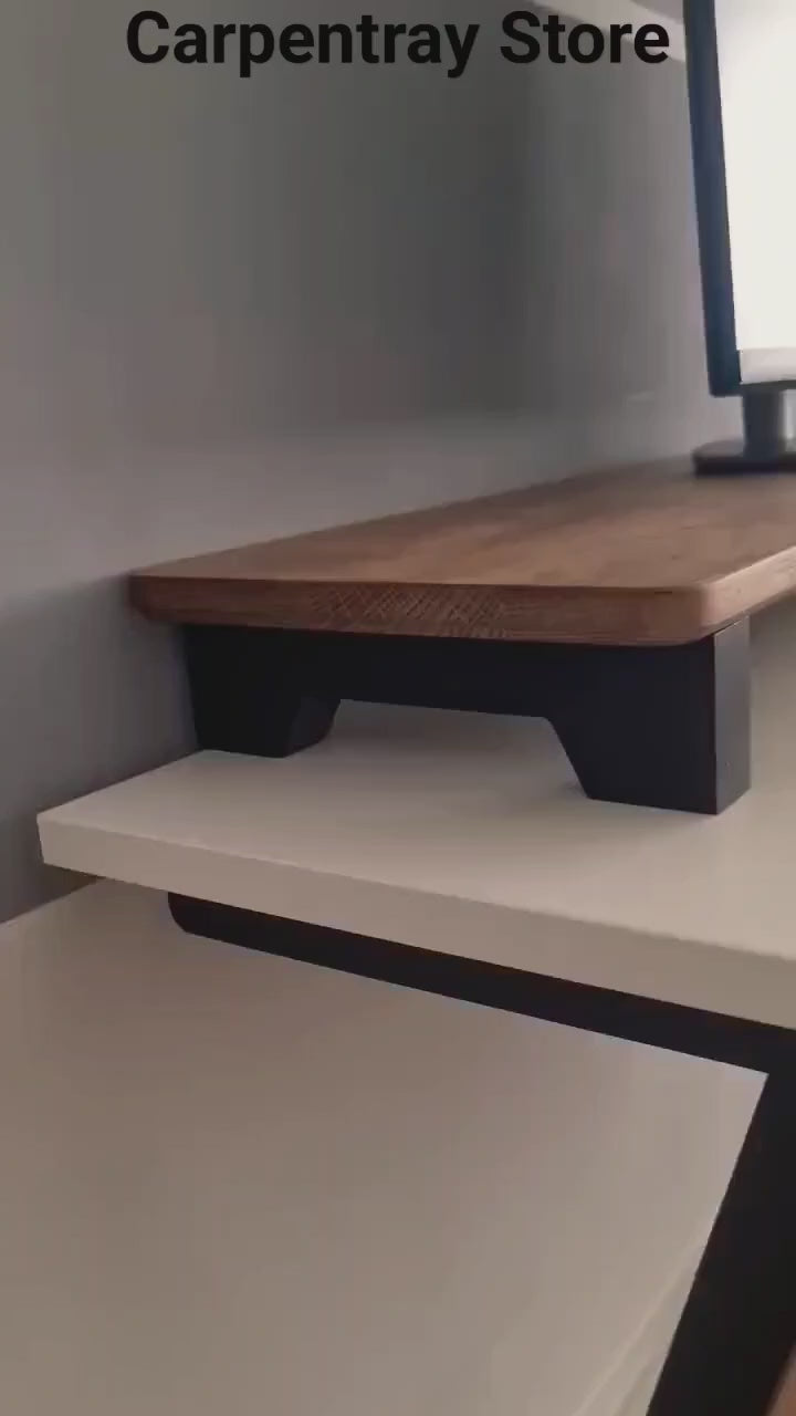 Minimalist Wooden Monitor Stand — Ergonomic Desk Riser